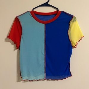 SHEER MULTI COLOR CROP TOP